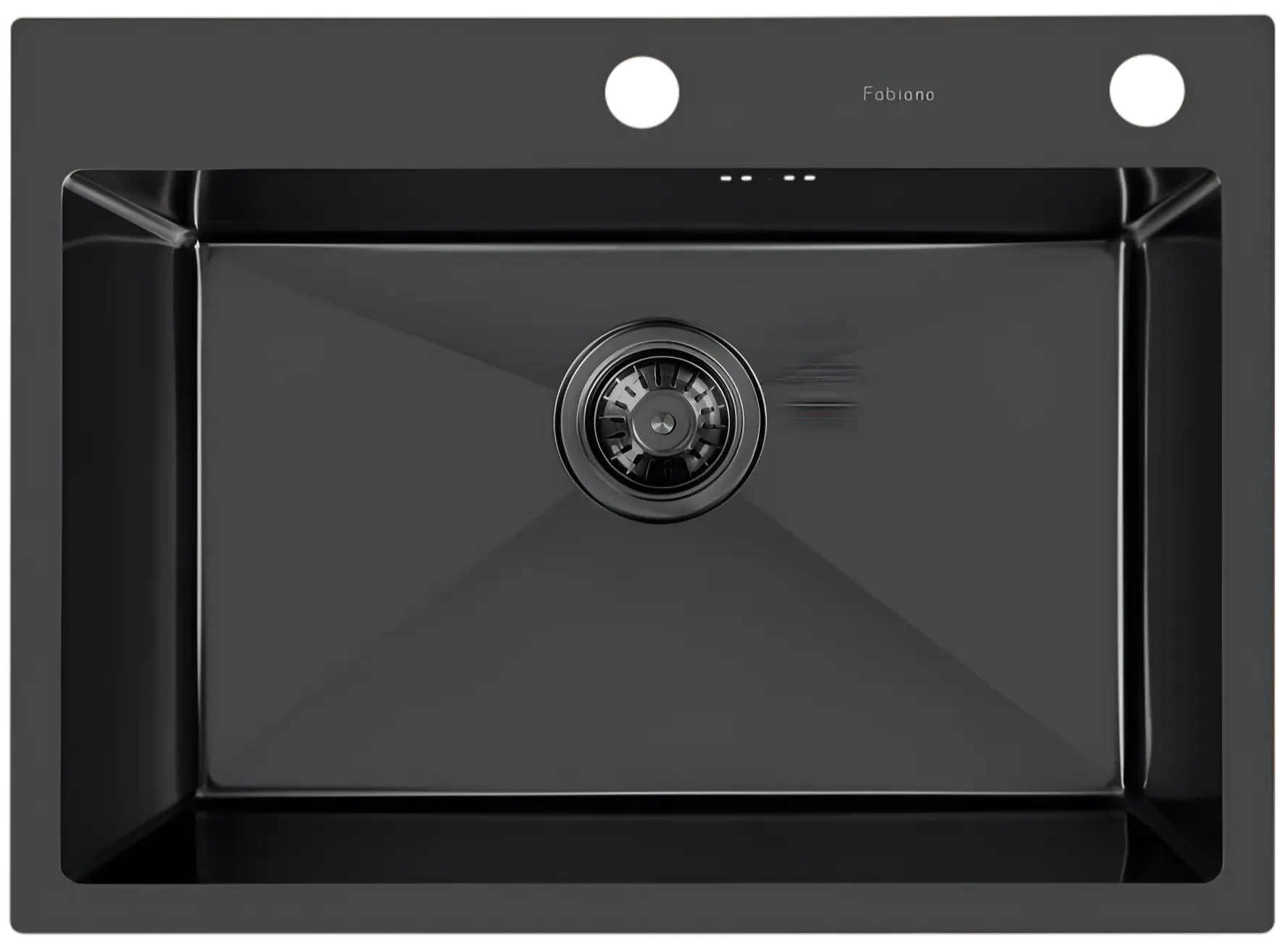 Chiuveta de bucătărie cu baterie si dozator Fabiano Nano PVD 60x45 (Black)