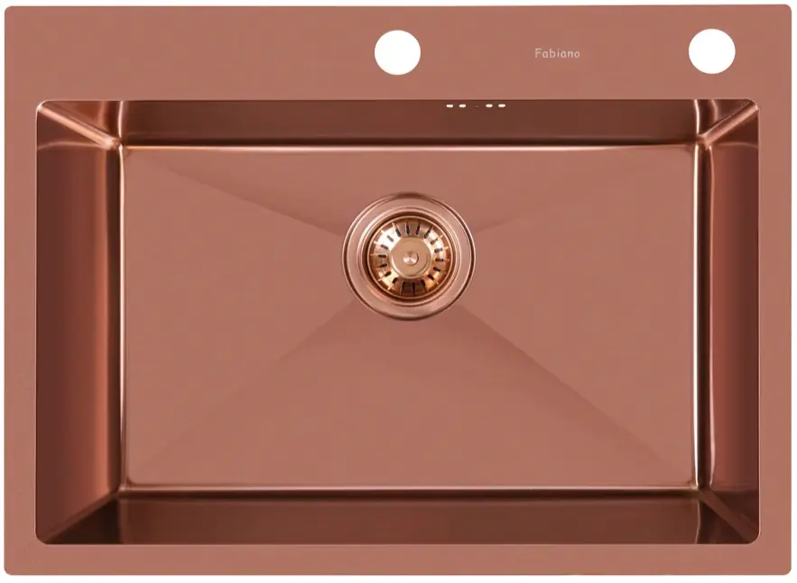 Chiuveta de bucatarie cu baterie si dozator Fabiano Nano PVD 60x45 (Bronze)