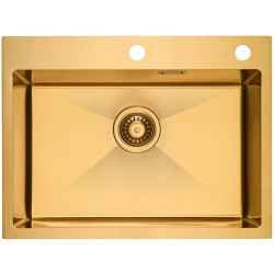 Chiuveta de bucatarie cu baterie si dozator Fabiano Nano PVD 60x45 (Gold) Thumb