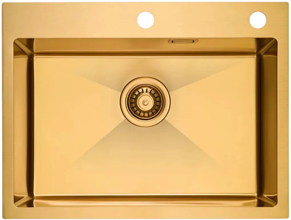 Chiuveta de bucatarie cu baterie si dozator Fabiano Nano PVD 60x45 (Gold)