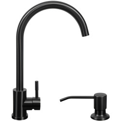 Кухонная мойка cо смесителем и дозатором Fabiano Nano PVD 70x45 (Black) Thumb