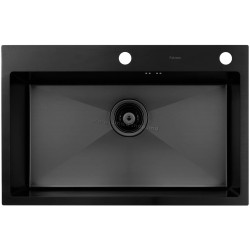 Chiuveta de bucatarie cu baterie si dozator Fabiano Nano PVD 70x45 (Black)