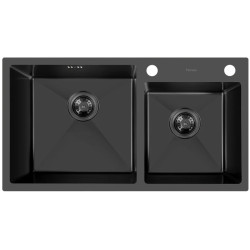 Кухонная мойка cо смесителем и дозатором Fabiano Nano PVD 78x43 (Black) Thumb