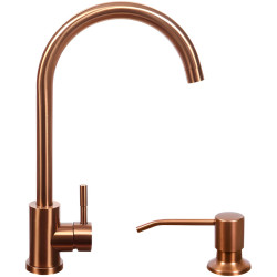 Chiuveta de bucatarie cu baterie si dozator Fabiano Nano PVD 78x43 (Bronze) Thumb