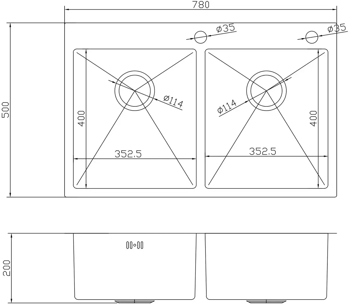 Кухонная мойка cо смесителем и дозатором Fabiano Nano PVD 78x50 (Black)
