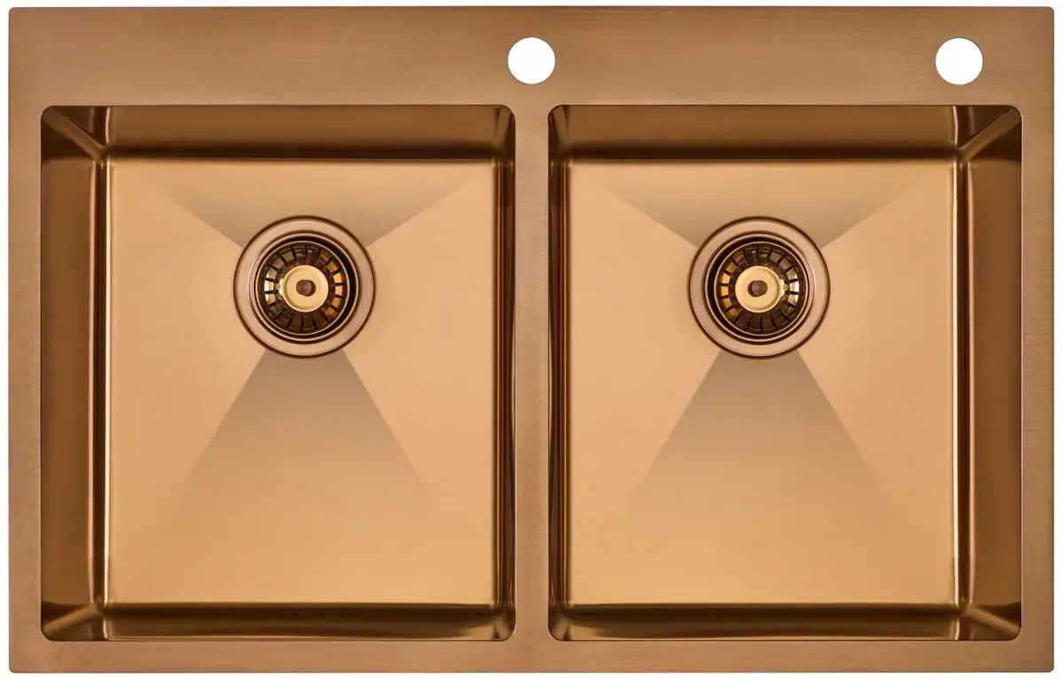 Кухонная мойка cо смесителем и дозатором Fabiano Nano PVD 78x50 (Bronze)