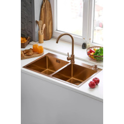 Кухонная мойка cо смесителем и дозатором Fabiano Nano PVD 78x50 (Bronze) Thumb