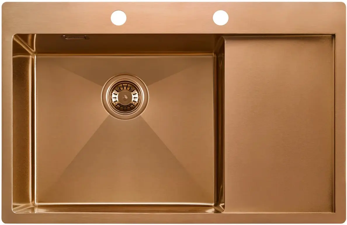 Chiuveta de bucatarie cu baterie si dozator Fabiano Nano PVD 78x51 (Bronze)