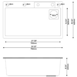 Кухонная мойка Fabiano 75x46 (Satin) Thumb