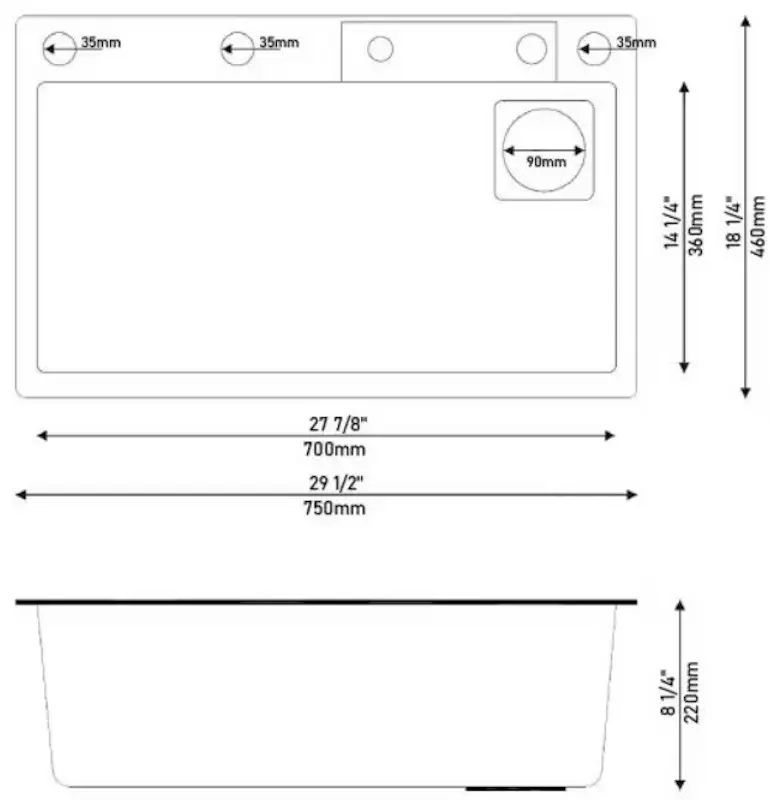 Кухонная мойка Fabiano 75x46 (Satin)