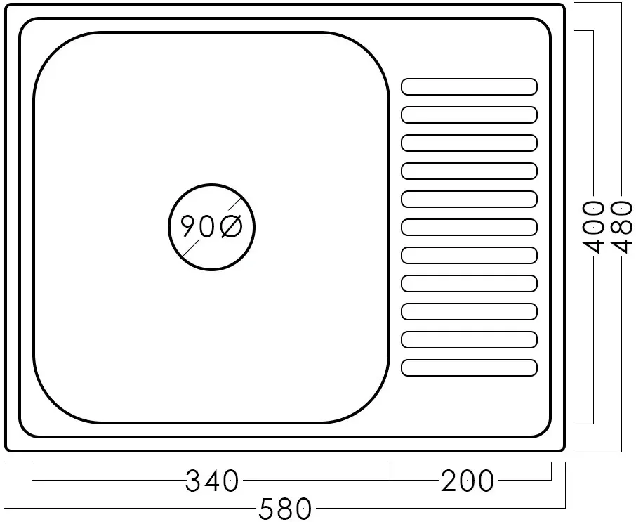 Мойка Fabiano 58х48cm L (Inox)