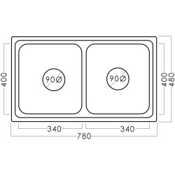 Chiuveta Fabiano 78x48cm (Inox) Thumb
