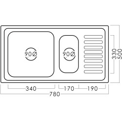 Мойка Fabiano 78x50cm R (Inox) Thumb