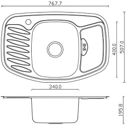 Chiuveta Fabiano 78x51cm (Inox) Thumb