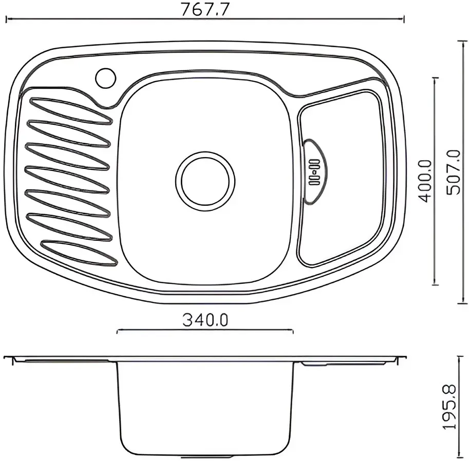 Chiuveta Fabiano 78x51cm (Inox)