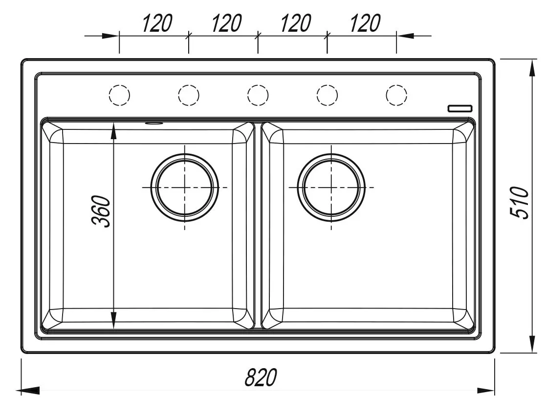 Кухонная мойка Florentina Lipsi 820 (Black)