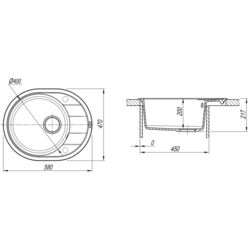 Кухонная мойка Florentina Rodos 580 (Jasmine) Thumb