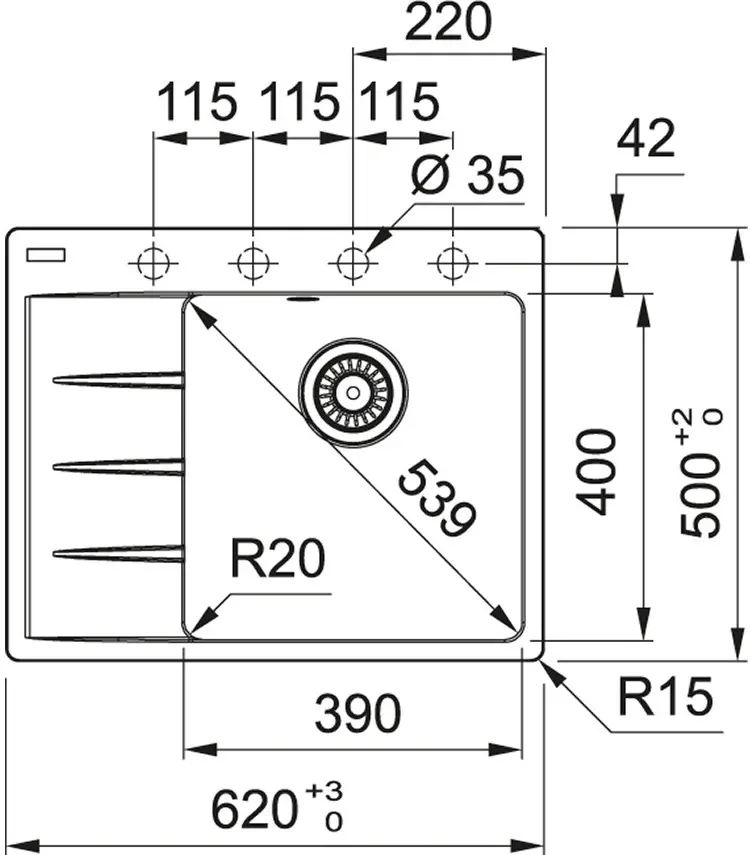 Кухонная мойка Franke CNG 611-62 (Slate Grey) - 2