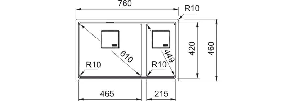 Кухонная мойка Franke Kubus 2 KNG 160-46-21 (Matte Black) - 3