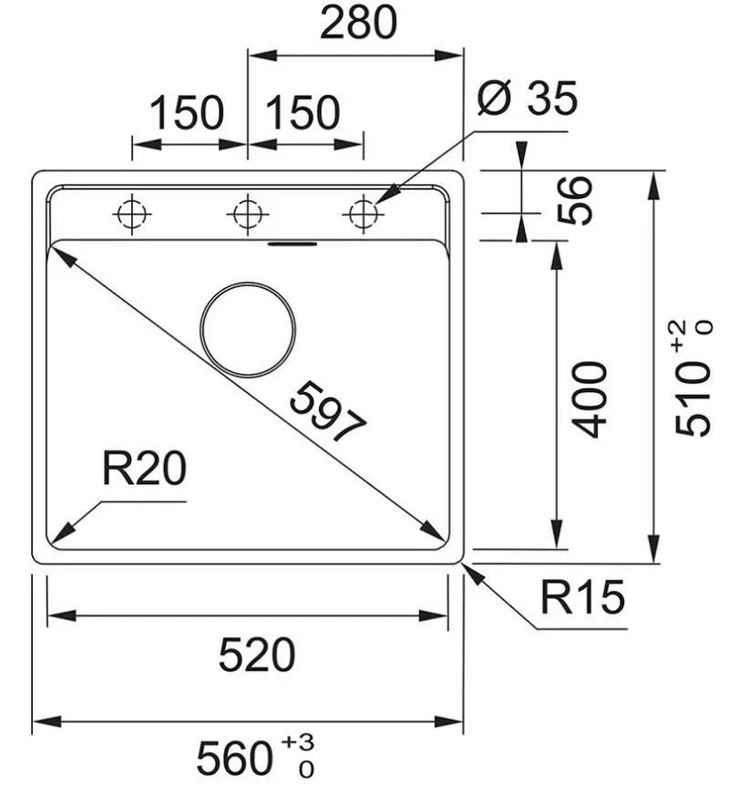 Chiuveta Franke Maris MRG 610-52 TL 114.0661.642 (Matte Black) - 5