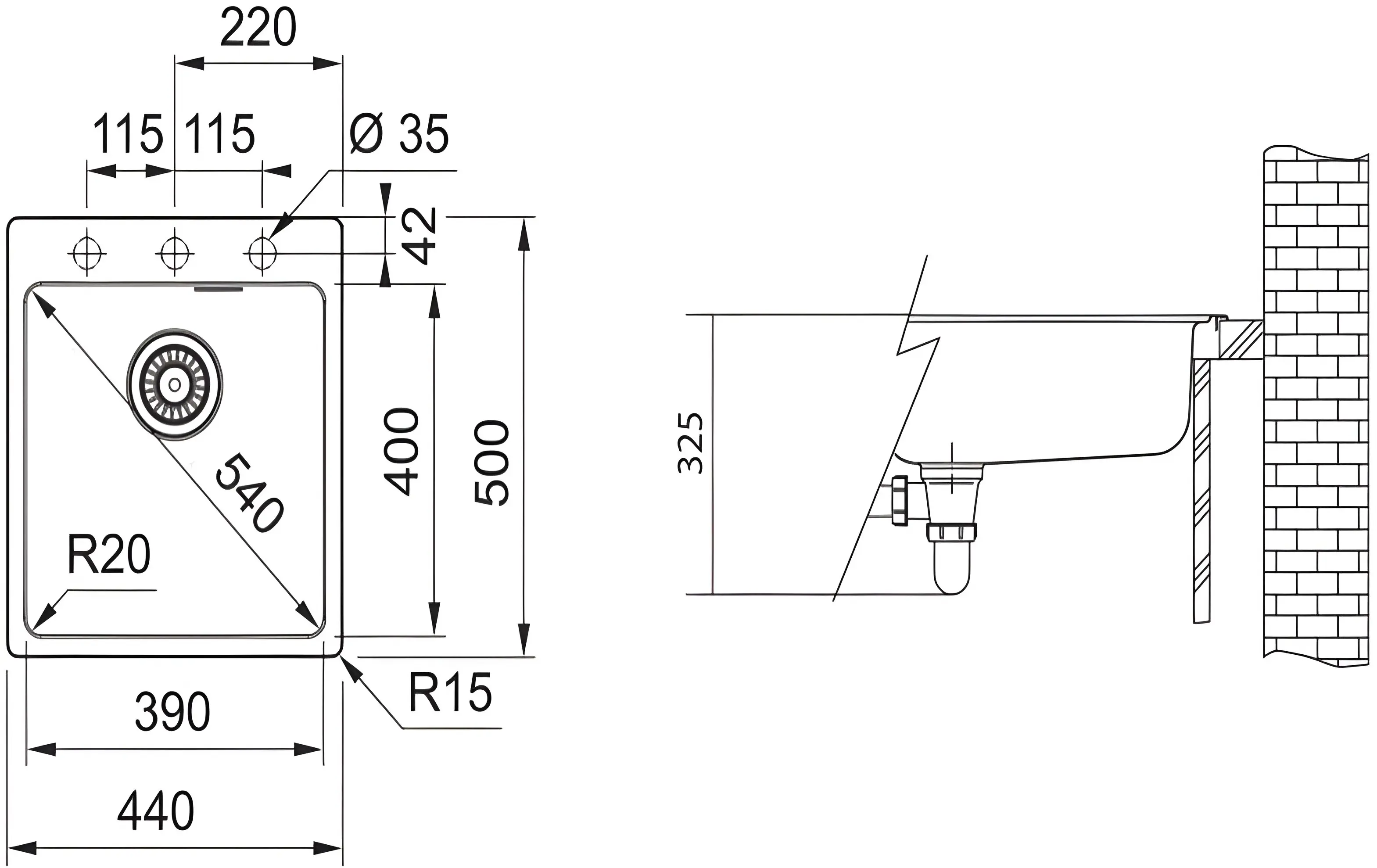 Кухонная мойка Franke MRG 610-39 (Black) - 2