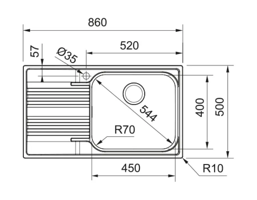 Chiuveta Franke Smart SRX 611-86 (Inox)