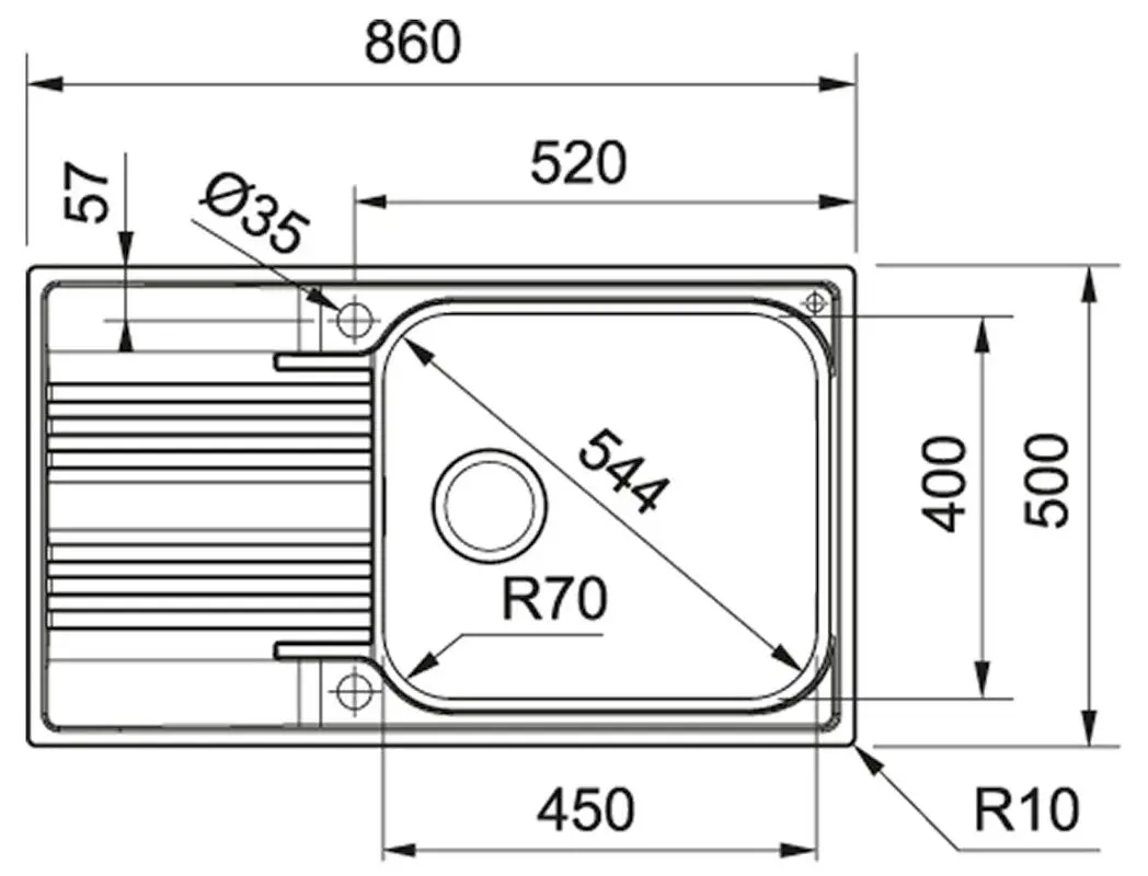 Chiuveta Franke Smart SRX 611-86 XL 101.0368.324 (Inox)