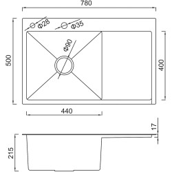 Мойка Gappo GS7850-6R (Graphite) Thumb