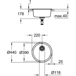 Кухонная мойка Grohe K200 31720SD0 (Inox) Thumb