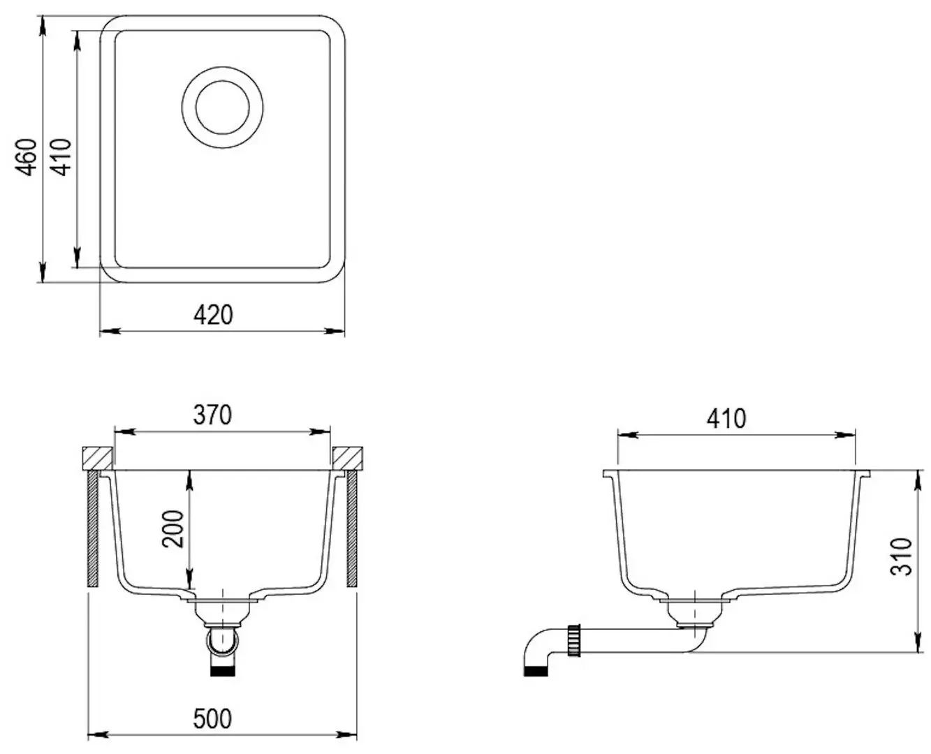 Chiuveta Helika Arca SQA101W