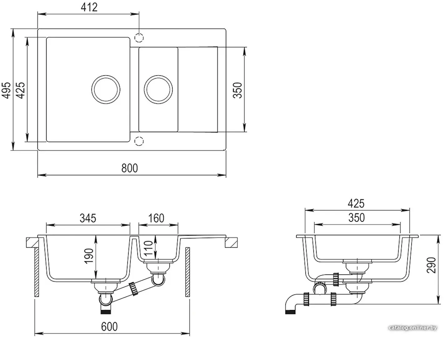 Chiuveta Helika Cuba SQC151AW