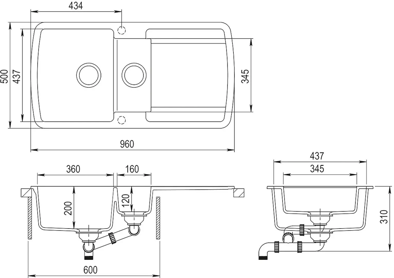 Chiuveta Helika Lira SQL151AW