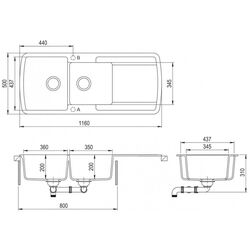 Кухонная мойка Helika Lira SQL201AW Thumb
