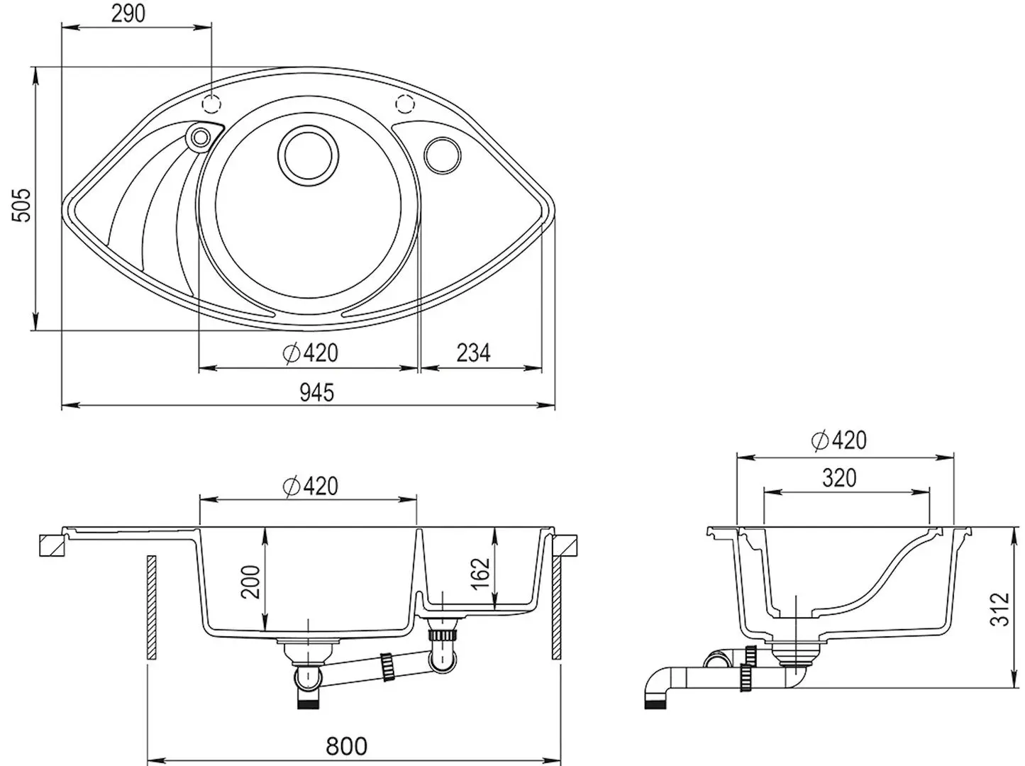 Chiuveta Helika Papillon SCP151AW