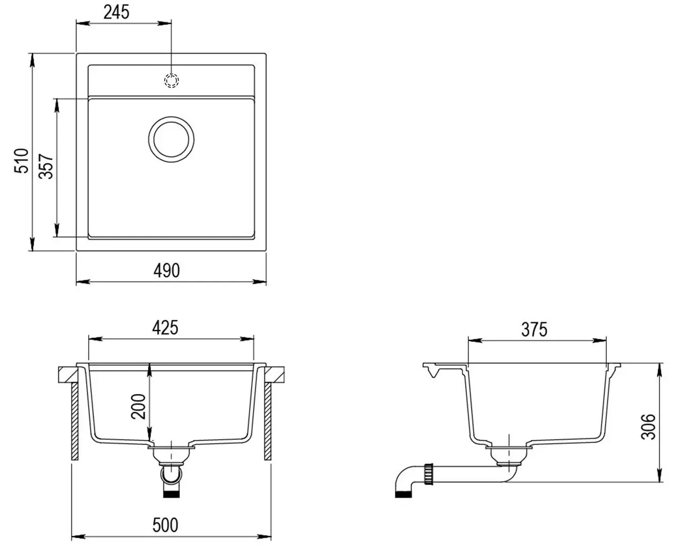 Chiuveta Helika Tesa SQT100W