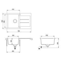 Chiuveta Helika Tesa SQT101AW Thumb