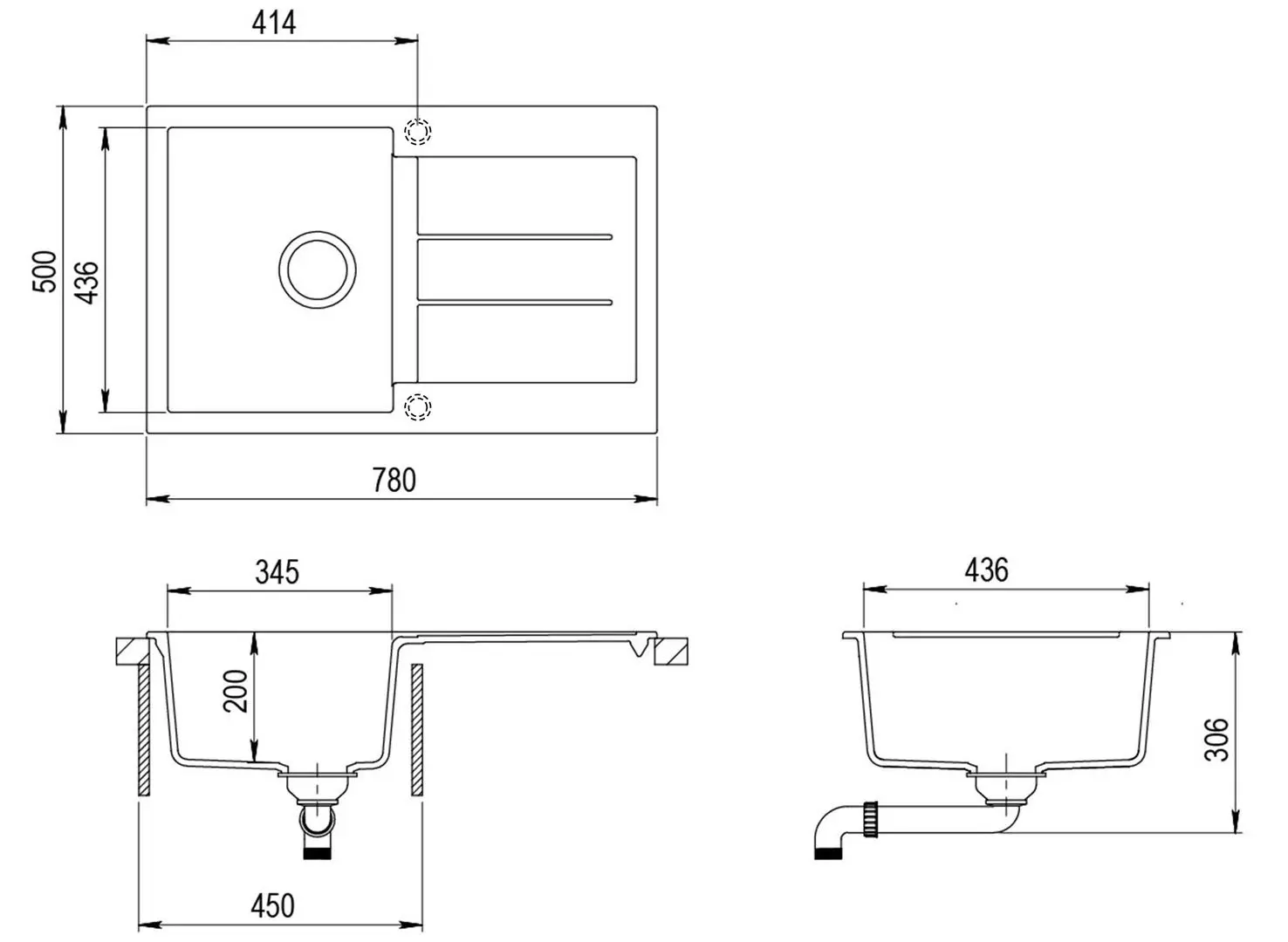 Chiuveta Helika Tesa SQT101AW