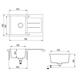  Кухонная мойка + смеситель Helika Tesa SQT101AW + 5523 (Black) Thumb