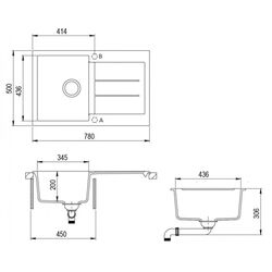 Chiuveta + baterie chiuveta Helika Tesa SQT101AW+5523 (Sabbia) Thumb