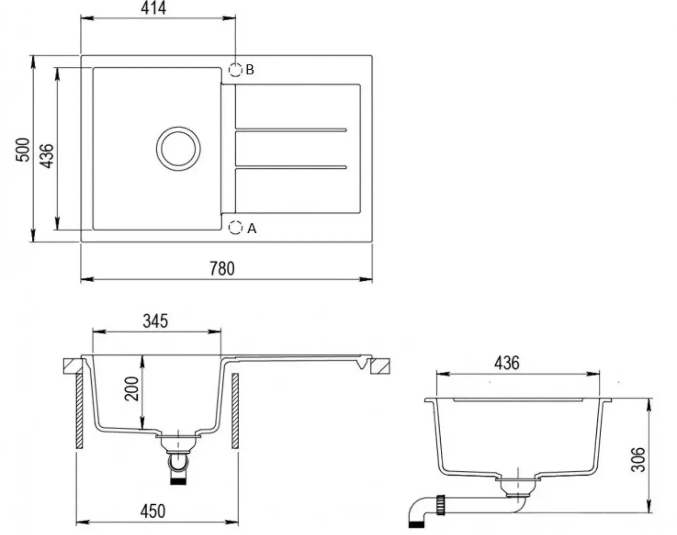 Chiuveta + baterie chiuveta Helika Tesa SQT101AW+5523 (Sabbia) - 5