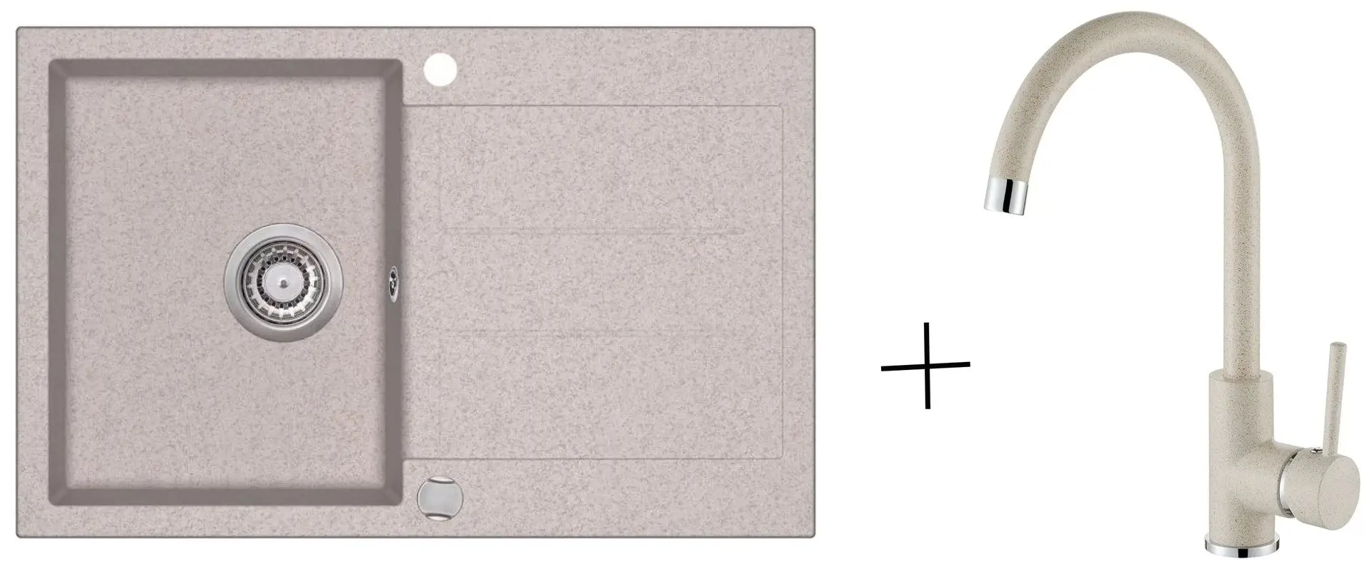 Chiuveta + baterie chiuveta Helika Tesa SQT101AW+5523 (Sabbia)