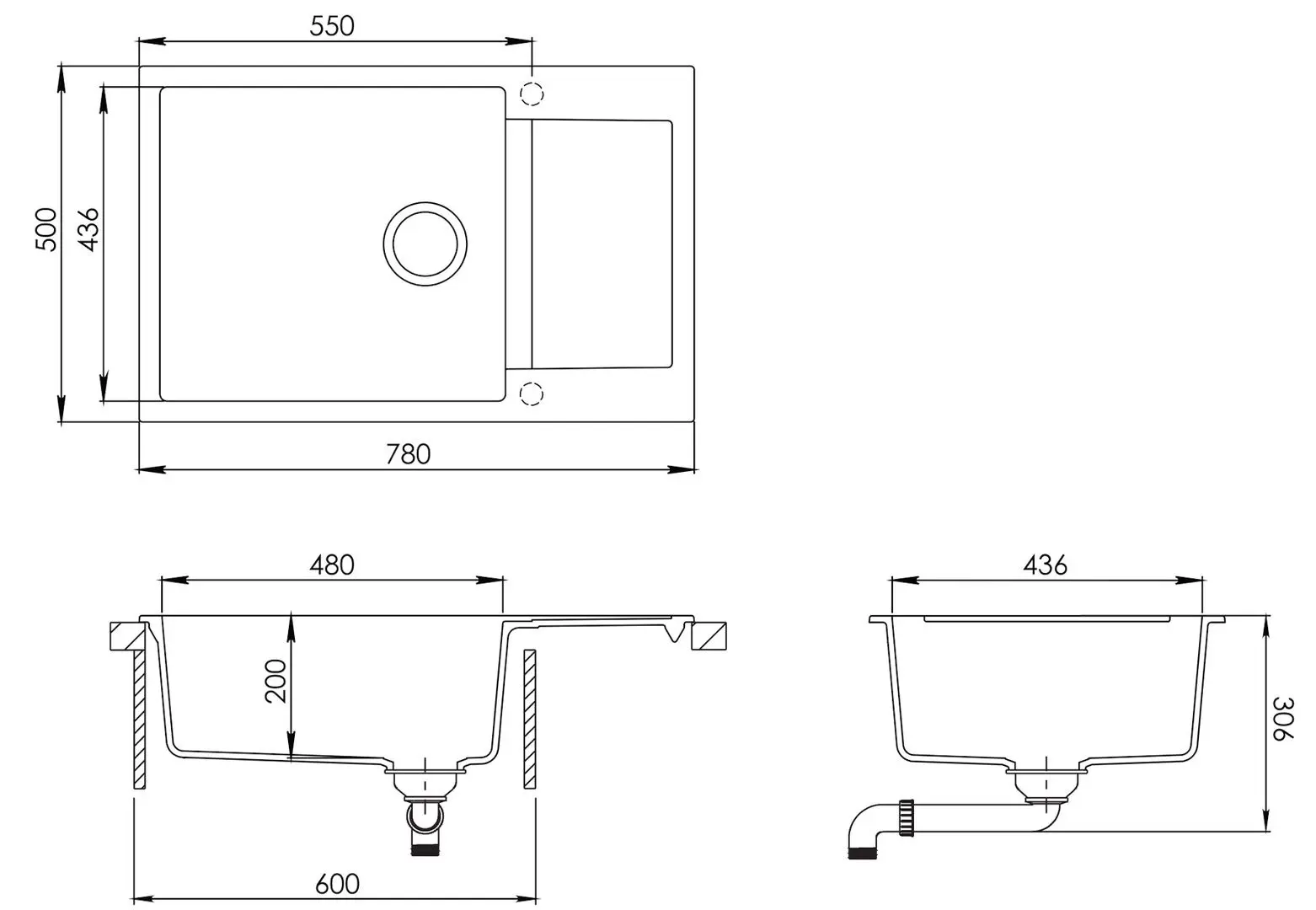 Chiuveta Helika Tesa SQT105AW