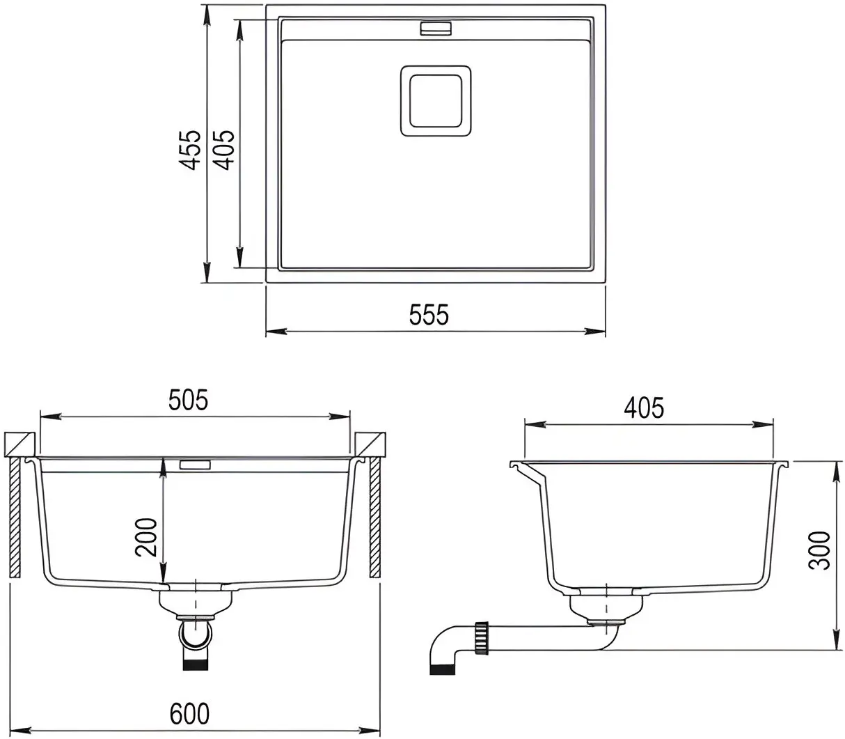 Мойка Helika Arca SQD100AW (Granite)