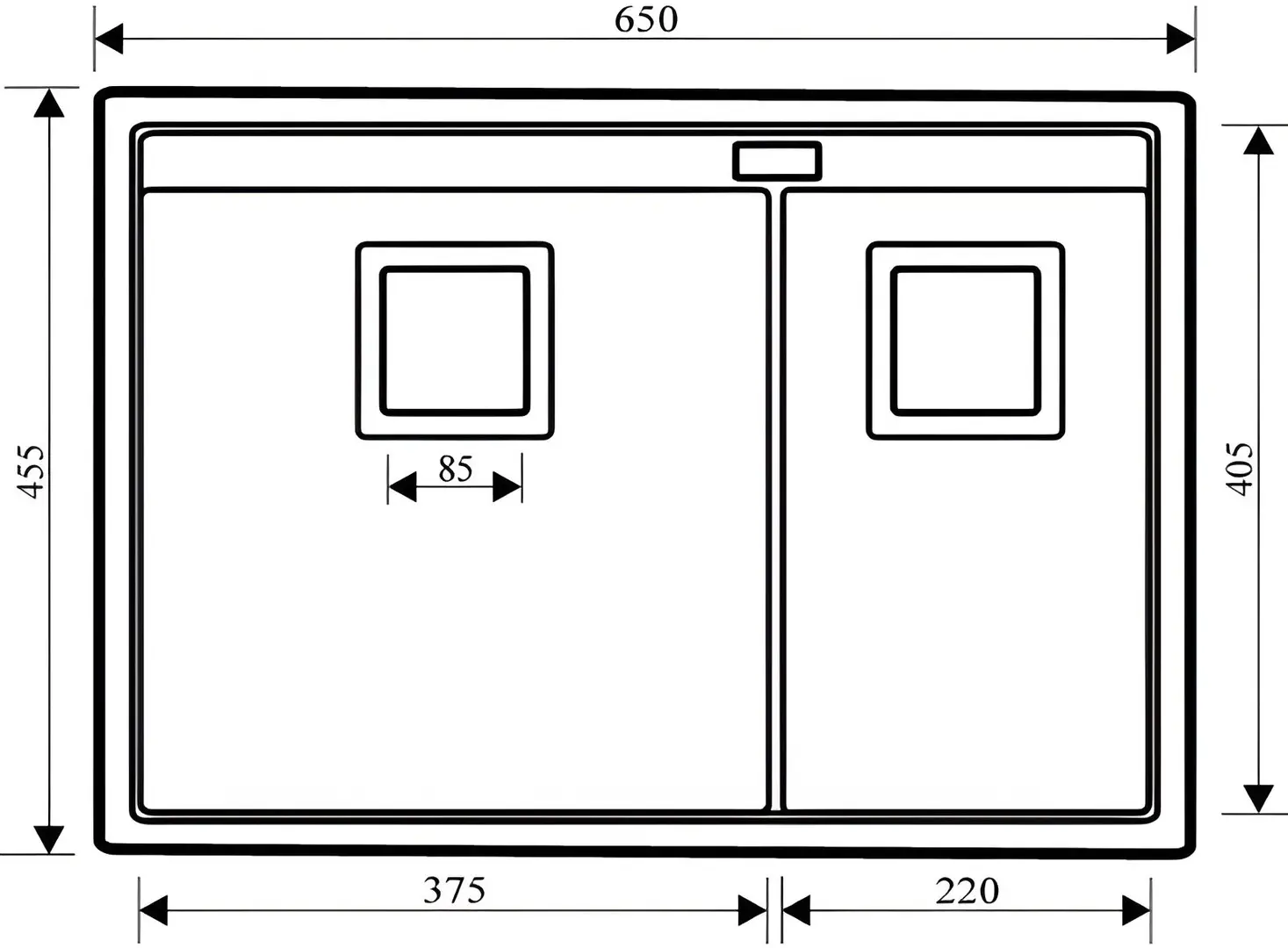 Мойка Helika Arca SQD150AW (Black Metallic)