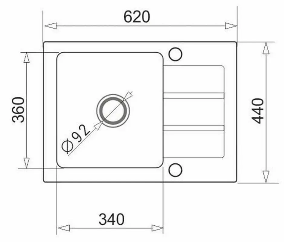 Chiuveta Pyramis Athena 62X44 1B 1D (Black)