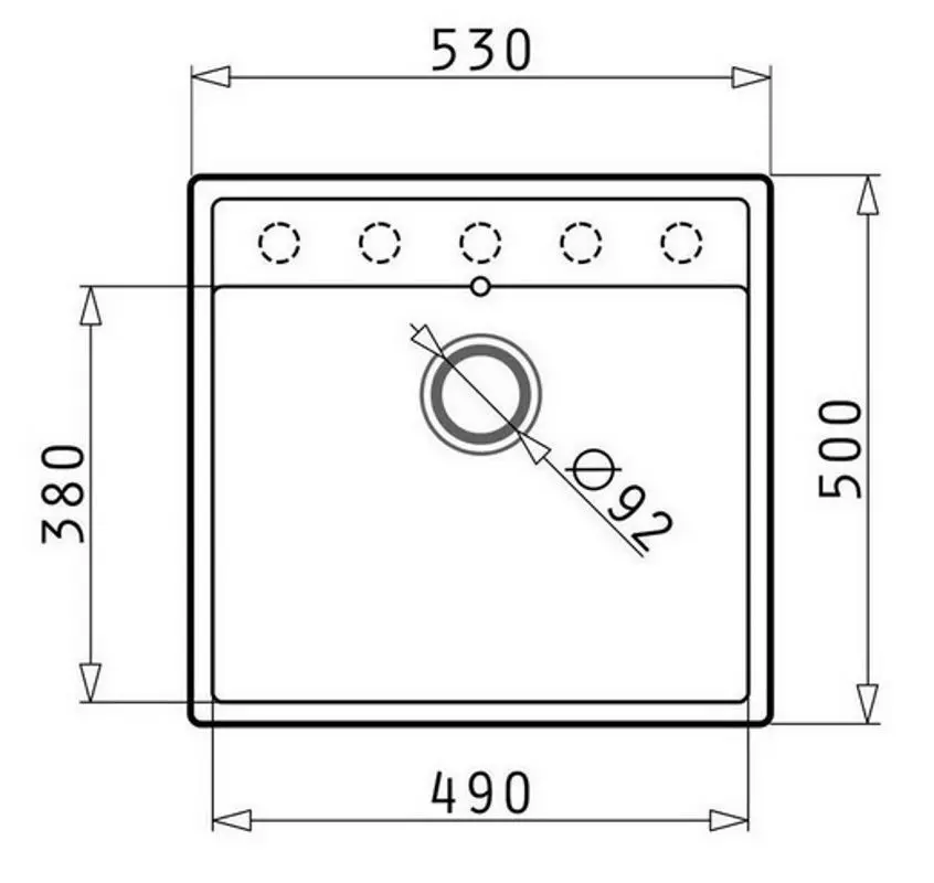 Chiuveta Pyramis Camea 53x50 1B (Black)