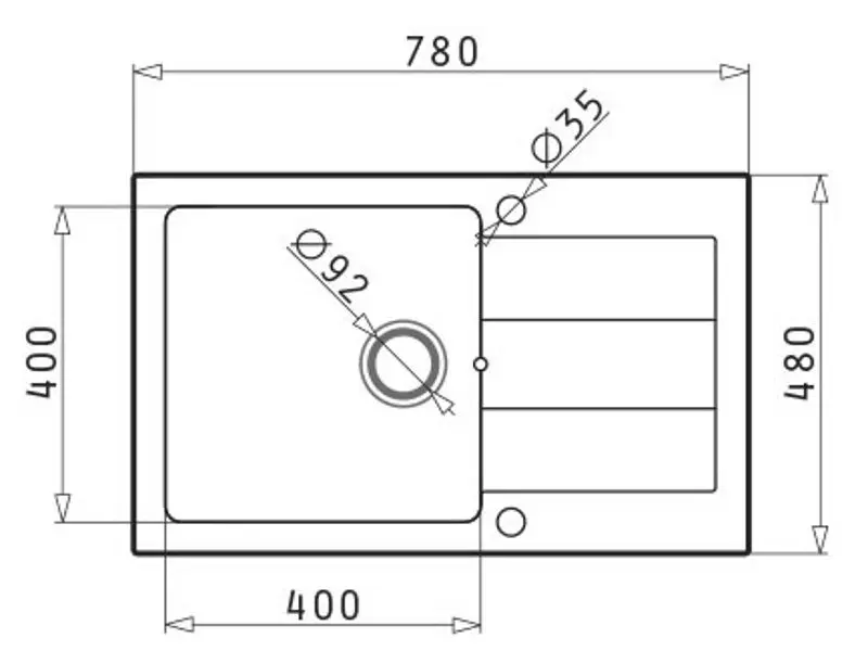 Chiuveta Pyramis Sparta Plus 78x48 1B 1D (Carbon)