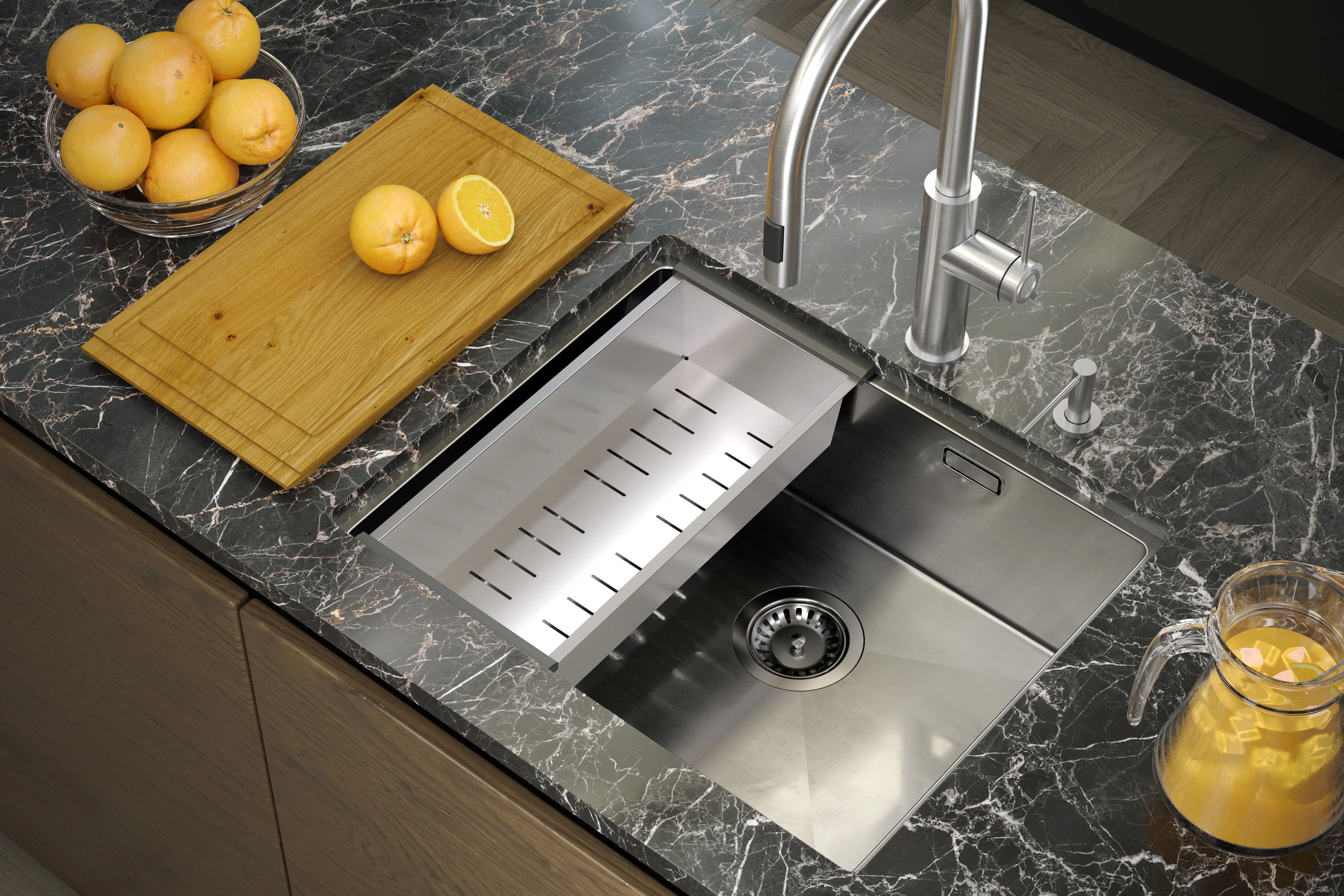 Кухонная мойка Quadron Anthony 60 (Brushed Steel) - 3