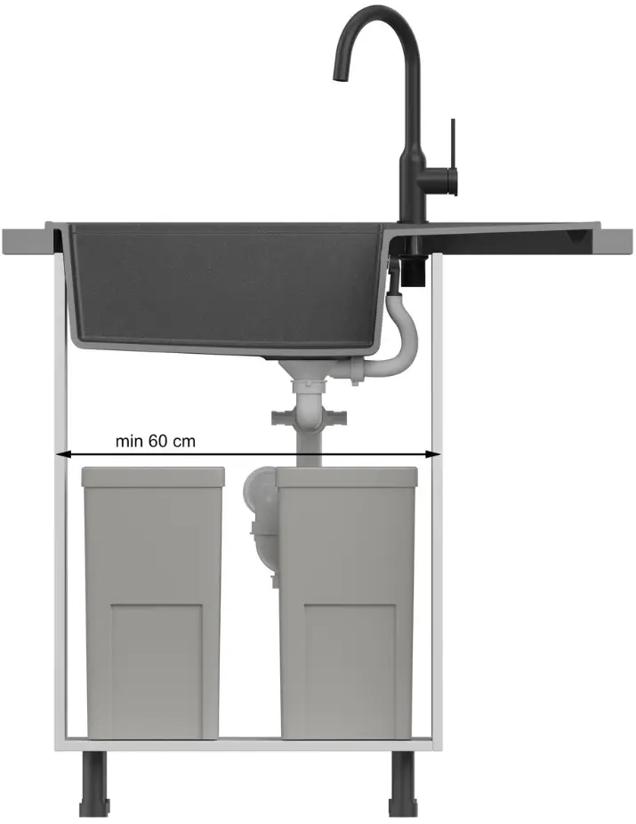 Кухонная мойка Quadron Evan 136 XL (Pure Carbon) - 6
