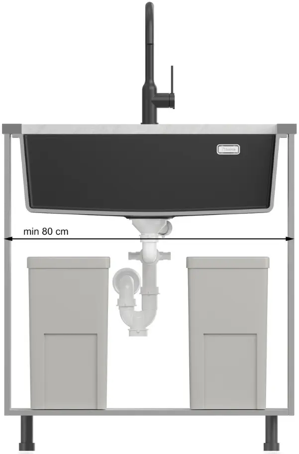 Кухонная мойка Quadron Logan 110 (Pure Carbon) - 6